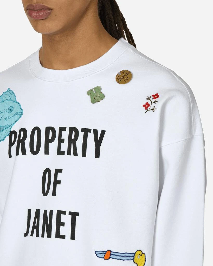 BODE Property of Janet Crewneck Sweatshirt White 5