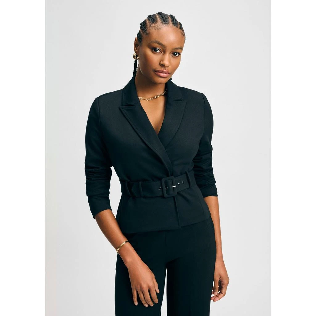 Isaac Mizrahi Belted Ponte Jacket