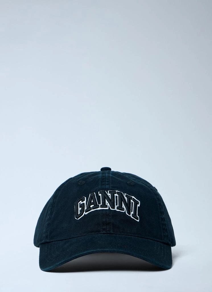 GANNI Navy Denim Cap GANNI Ganni Navy Blue Baseball Cap main image 1