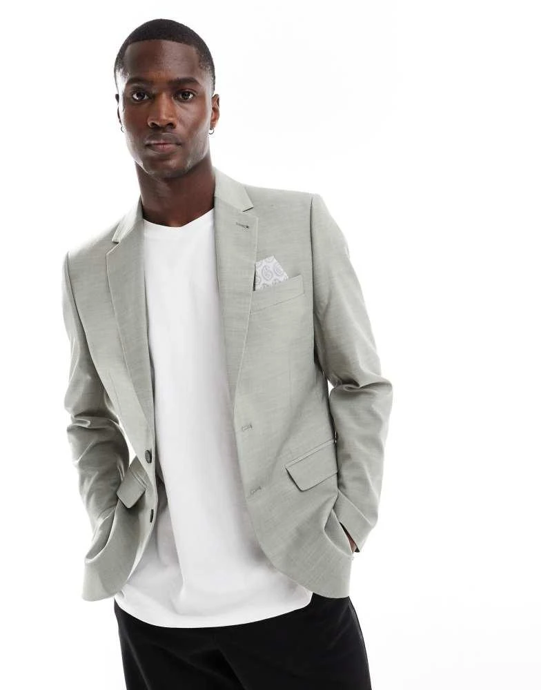 Ben Sherman Ben Sherman single breasted suit jacket in sage 1