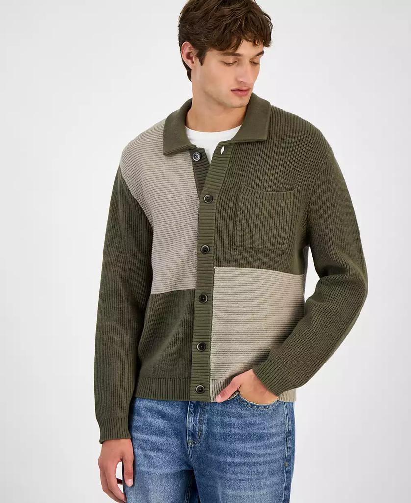 Sun + Stone Men's Colorblocked Cardigan, Macy's Exclusive