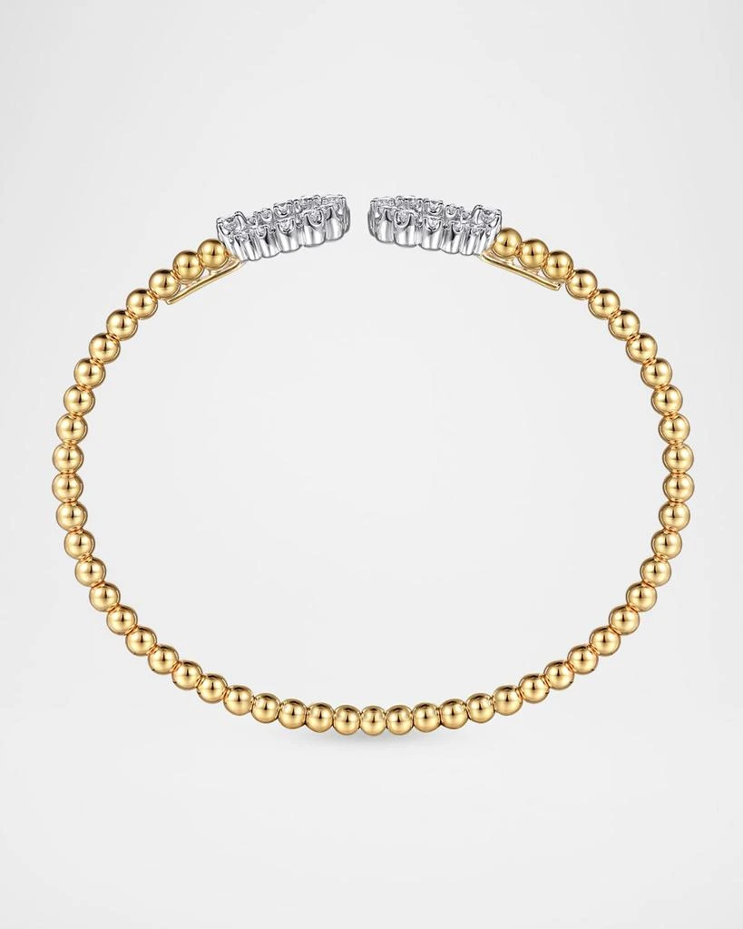 Gabriel 
Co 14K Yellow Gold Bujukan and Diamond Circle Open Bangle Bracelet 4