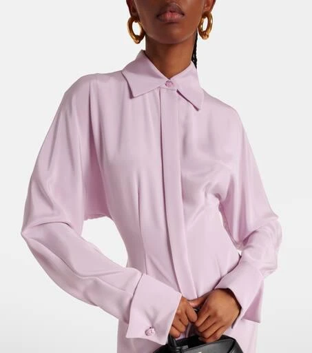 Max Mara Lugano silk-blend crêpe shirt dress 6