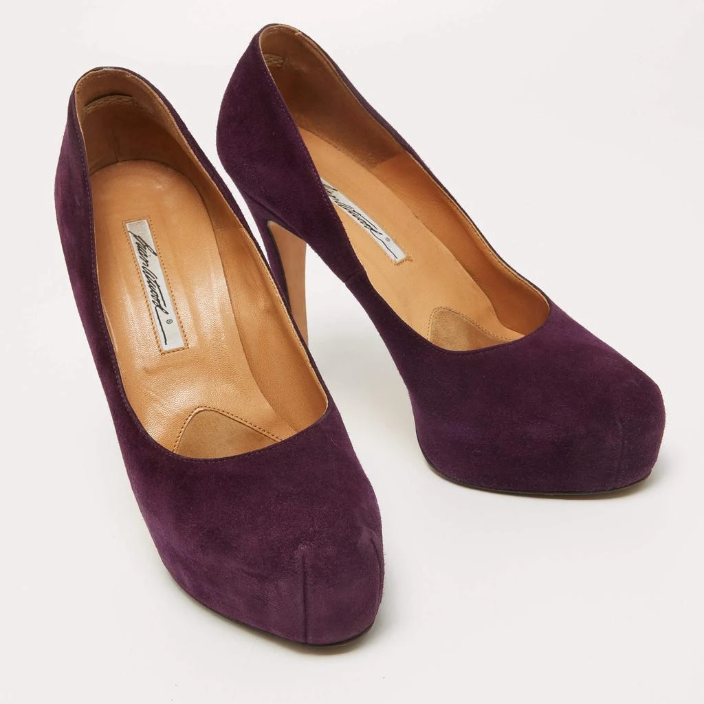 Brian Atwood Brian Atwood Purple Suede Maniac Platform Pumps Size 38.5 4