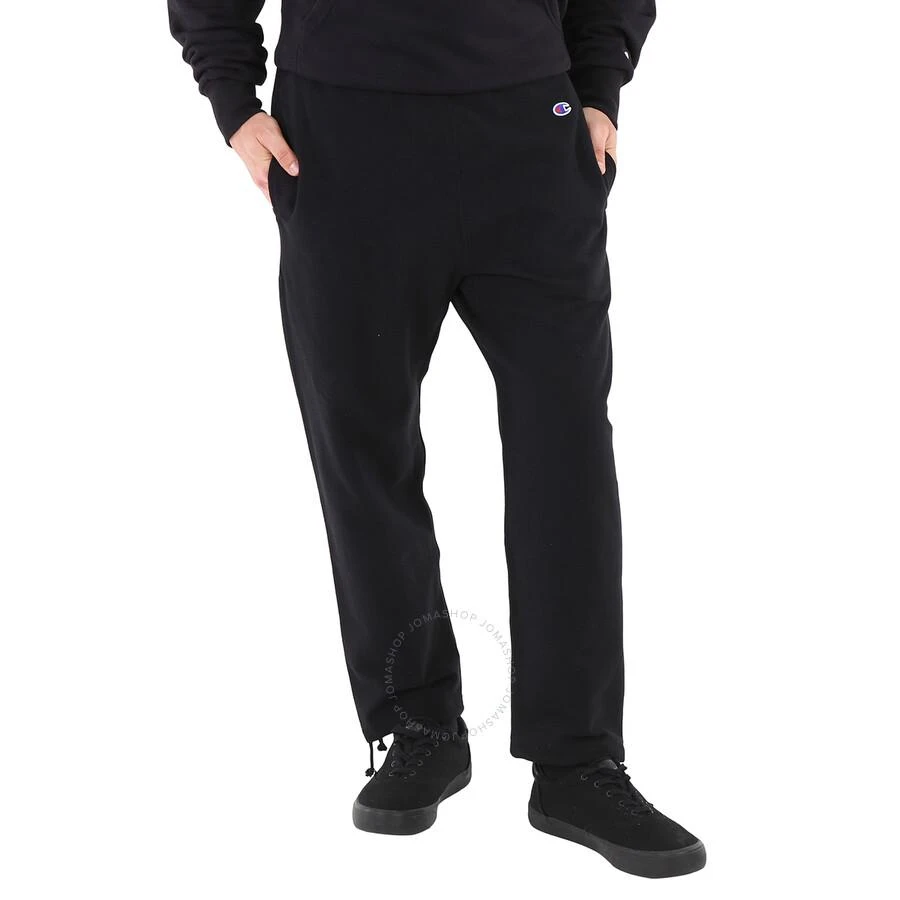 Champion Black Cotton Logo Long Sweatpants 1