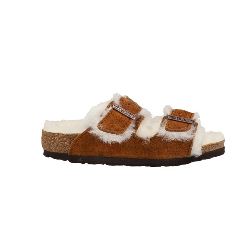 BIRKENSTOCK Arizona Shearling Suede Leather Footbed Sandals (Little Kid/Big Kid)