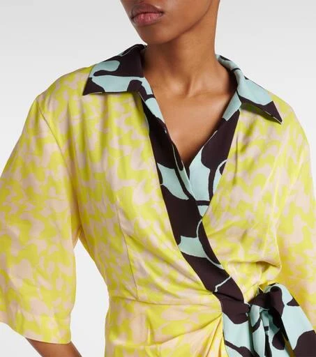 Dries Van Noten Printed wrap midi dress 4