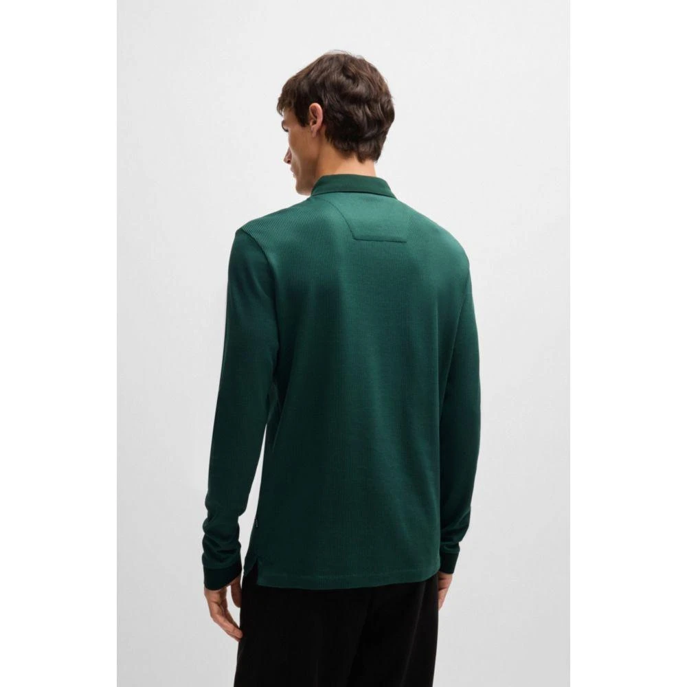 Hugo Boss Long-sleeved polo shirt in cotton with concealed placket 4