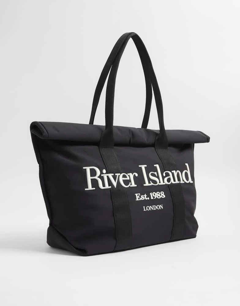River Island River Island Roll top holdall bag in black 1