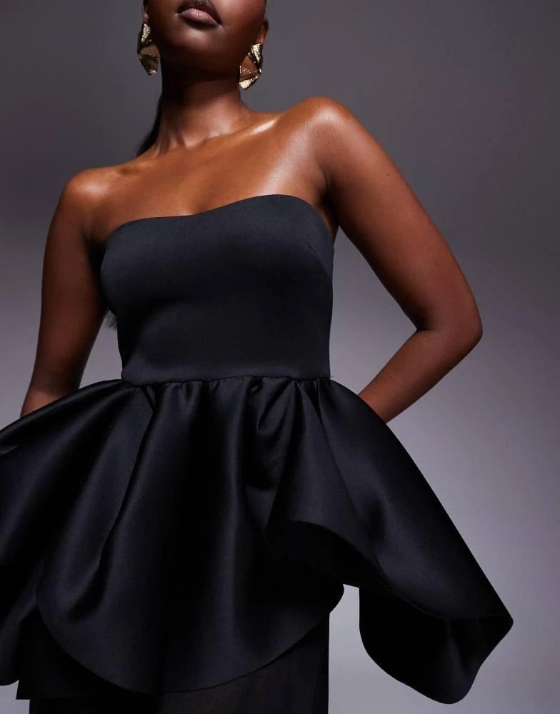 black tie wedding guest dress long sleeve Elektra Sheer Skirt Midi Dress  Y21