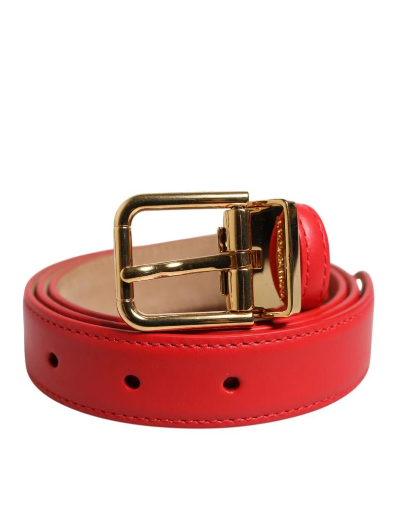 Dolce 
Gabbana Leather gold Metal Buckle Cintura Women
s Belt