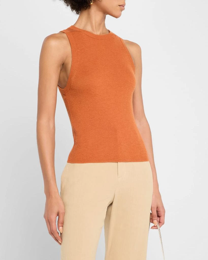 Vince High-Neck Cashmere-Silk Tank Top 4