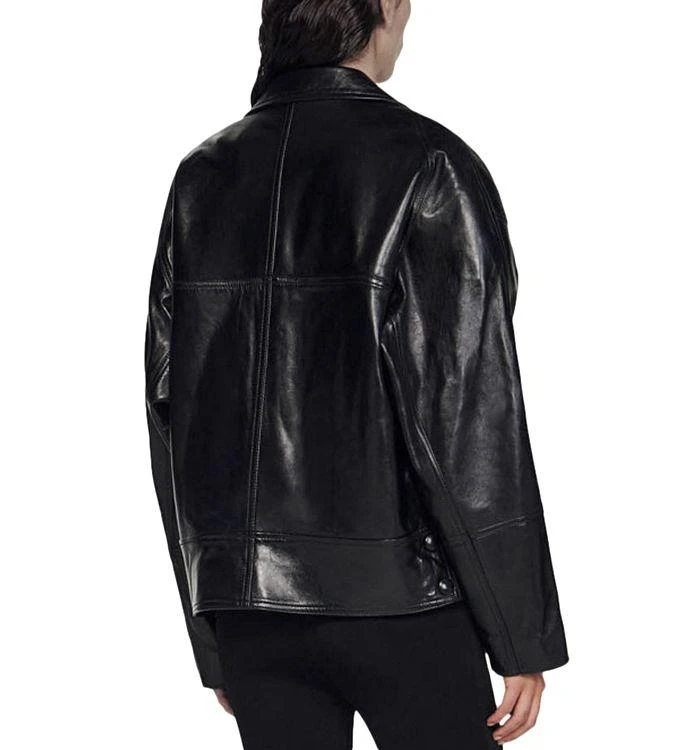 Sandro Clem Oversized Leather Jacket 2