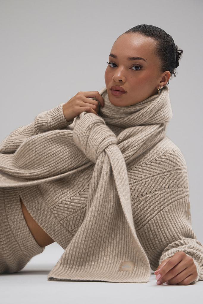 Alo Courchevel Cashmere Scarf - Flax Heather