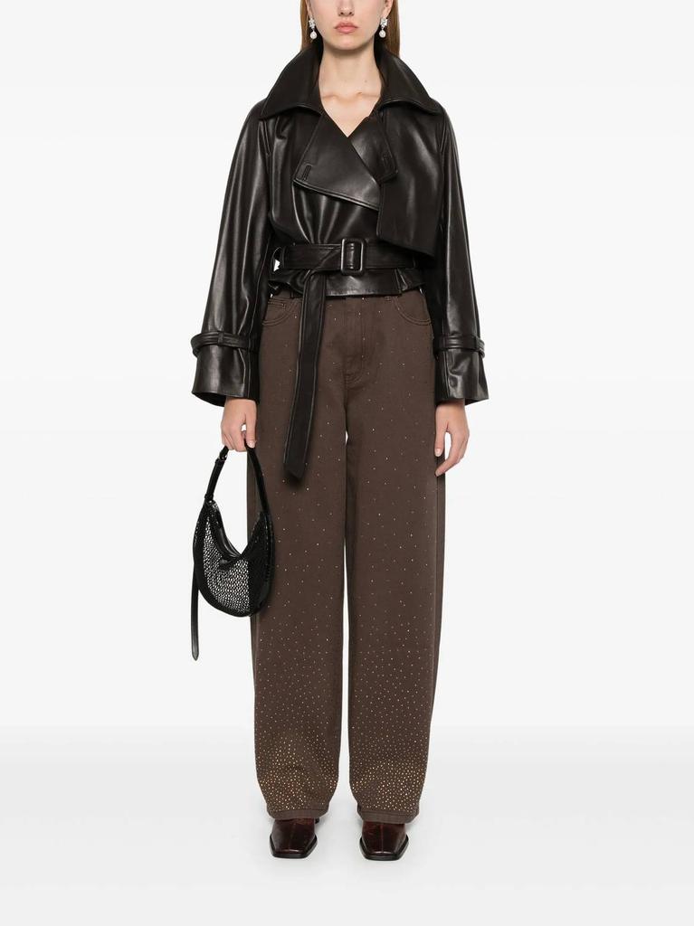 ROTATE Birger Christensen Rotate - Rhinestone Wide Leg Jeans