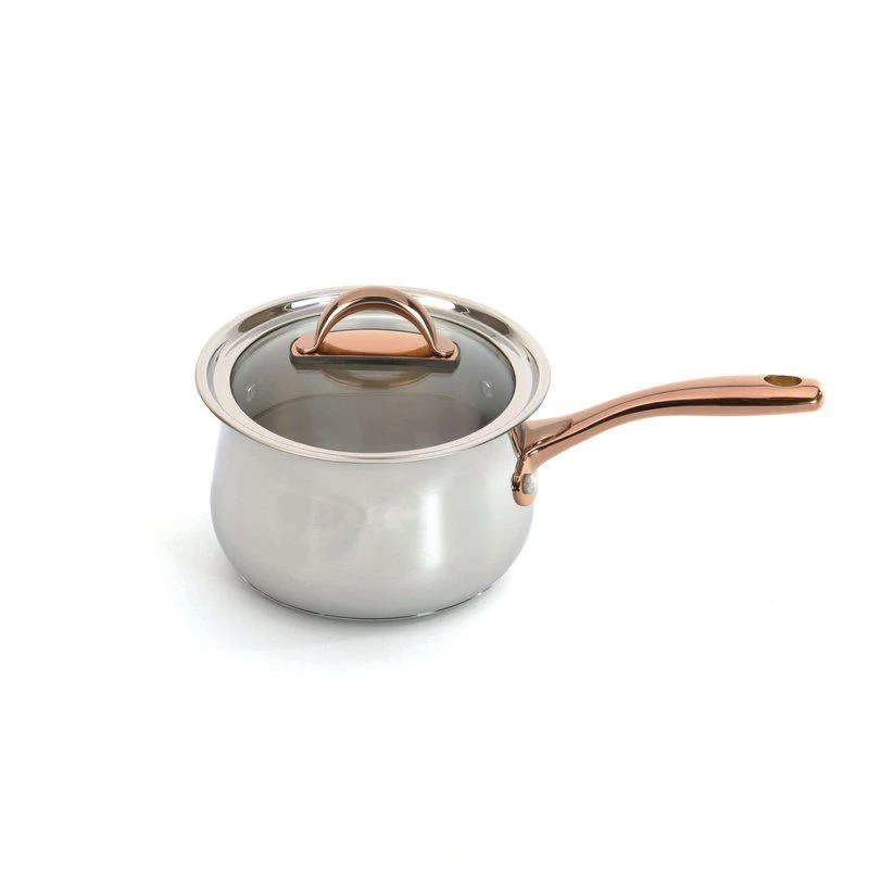BergHOFF BergHOFF Ouro Gold 18/10 SS 6.25" Saucepan with Glass Lid 1