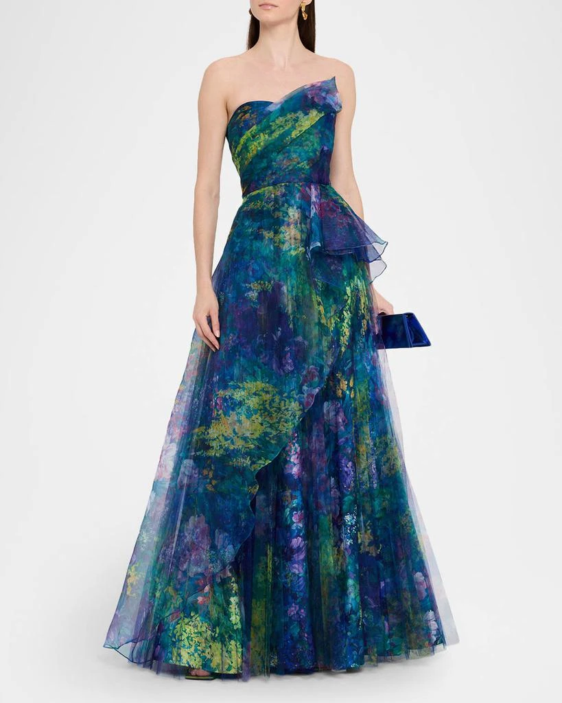 Theia Taya Strapless Organza Gown 2