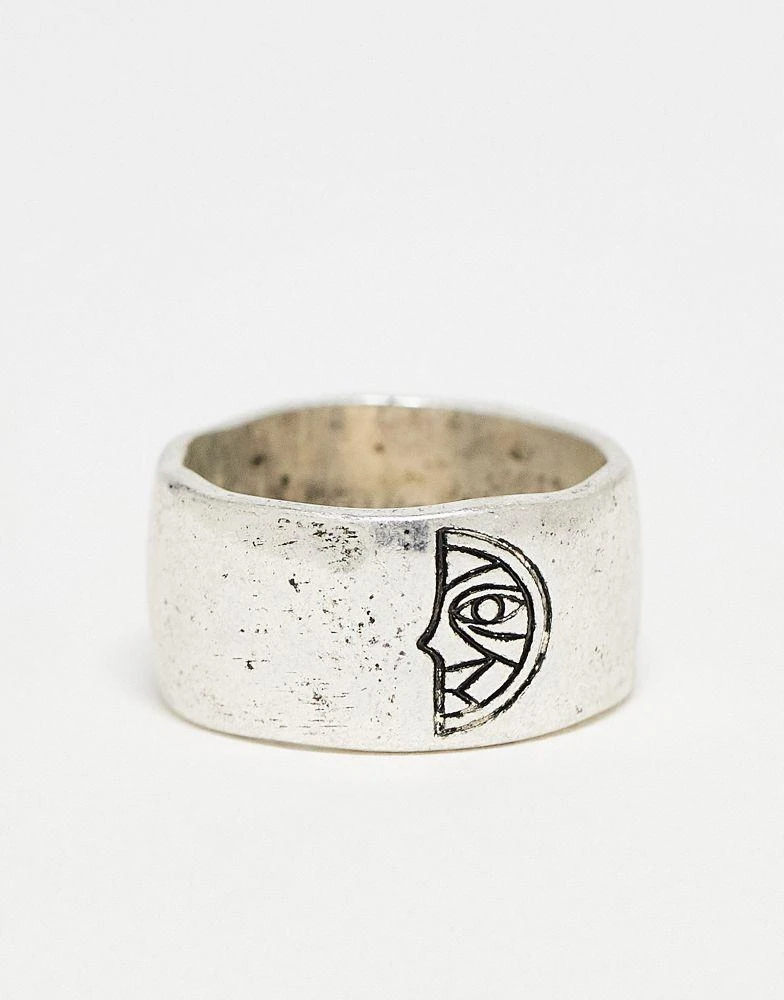 Classics 77 Classics 77 sun and moon band ring in silver 1