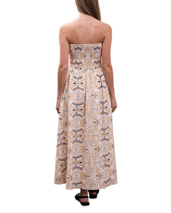 Moon River Printed Ruched Poplin Maxi Dress 3