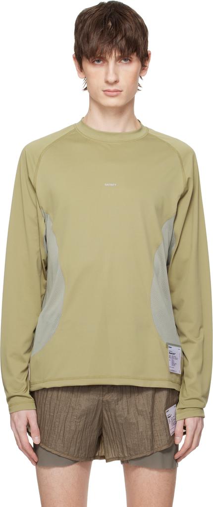 Satisfy Khaki & Gray AuraLite Tech Long T-shirt