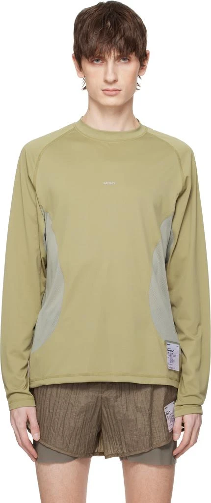 Satisfy Khaki & Gray AuraLite Tech Long T-shirt 1