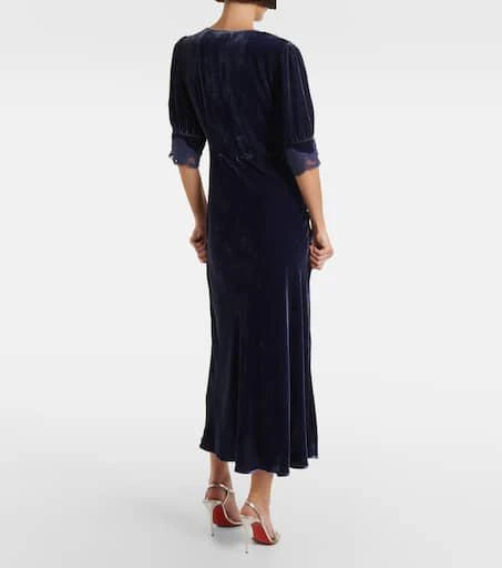 Rixo Simone lace-trimmed velvet maxi dress 3