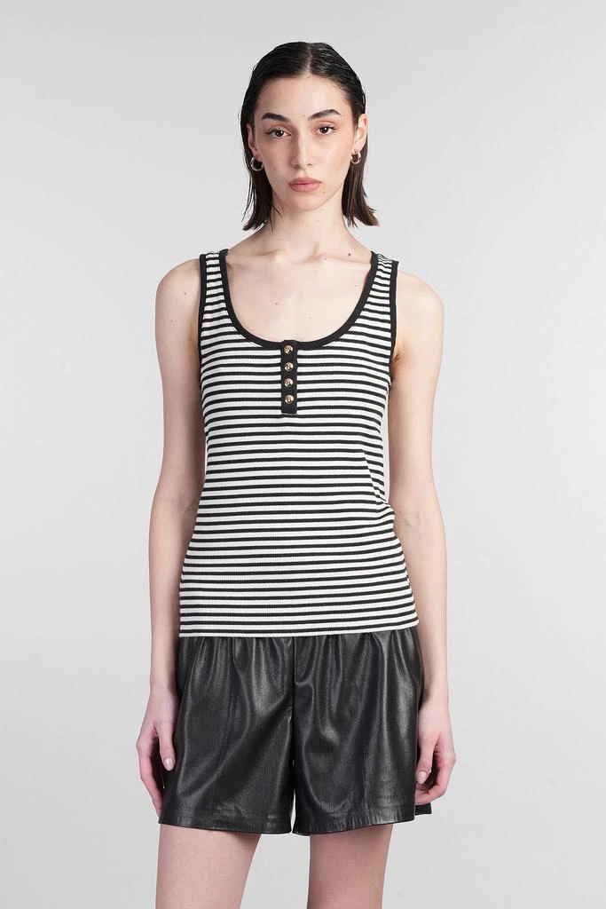 ANINE BING Alessia Tank Top In Black Cotton 1