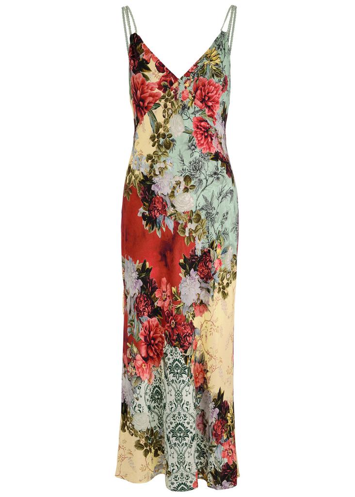 ALICE + OLIVIA Kiro floral-print midi slip dress