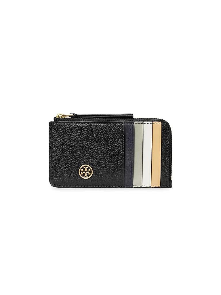 Tory Burch Robinson Pebbeled Leather Zip Card Case 1