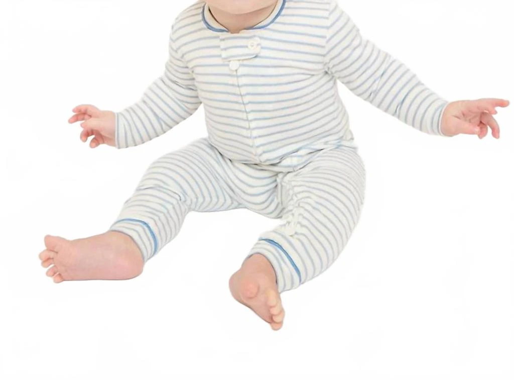 Oso
Me Kid
s Ziggy Zip Mini Stripe Romper In Dusty Blue 2