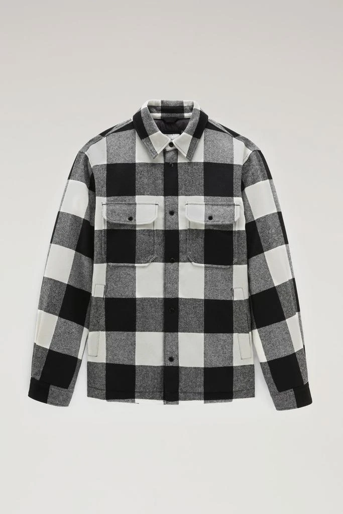 WOOLRICH Alaskan Padded Check Overshirt in Recycled Italian Wool Blend - Men - Multicolor 1