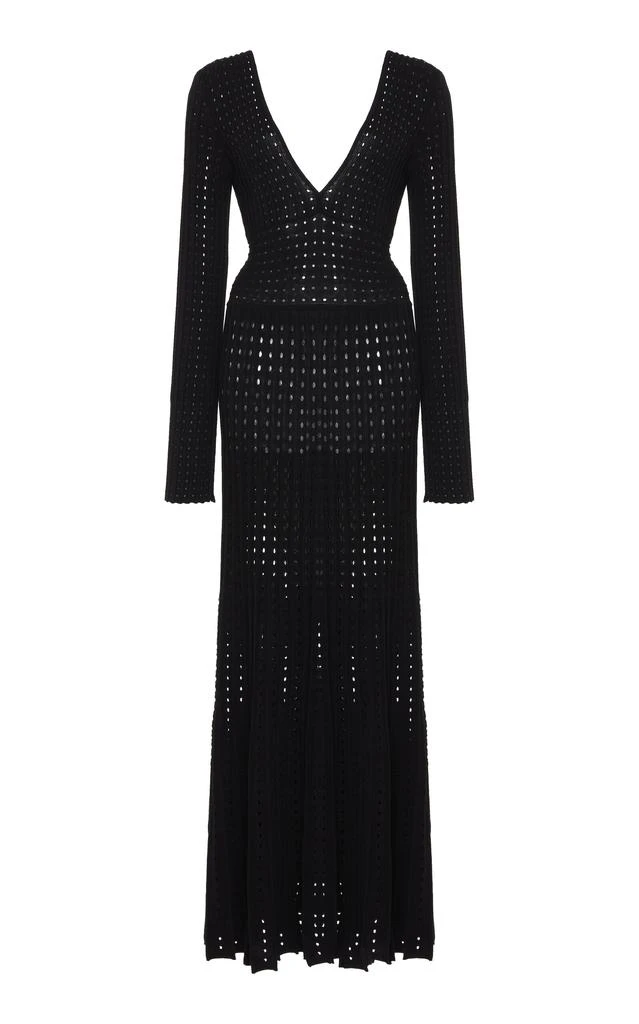 A.W.A.K.E. Mode A.W.A.K.E. MODE - Plunged Knit Maxi Dress - Black - S - Moda Operandi 1