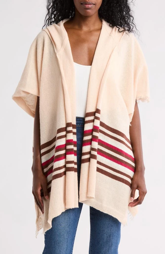 Melrose and Market Stripe Hooded Ruana 1
