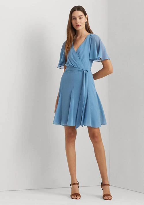 Ralph Lauren Ralph Lauren Crinkle Georgette Surplice Dress 1