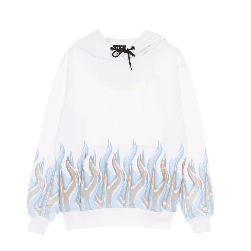 IHS New Flames Hoodie White Men's Lightweight Hooded Sweatshirt