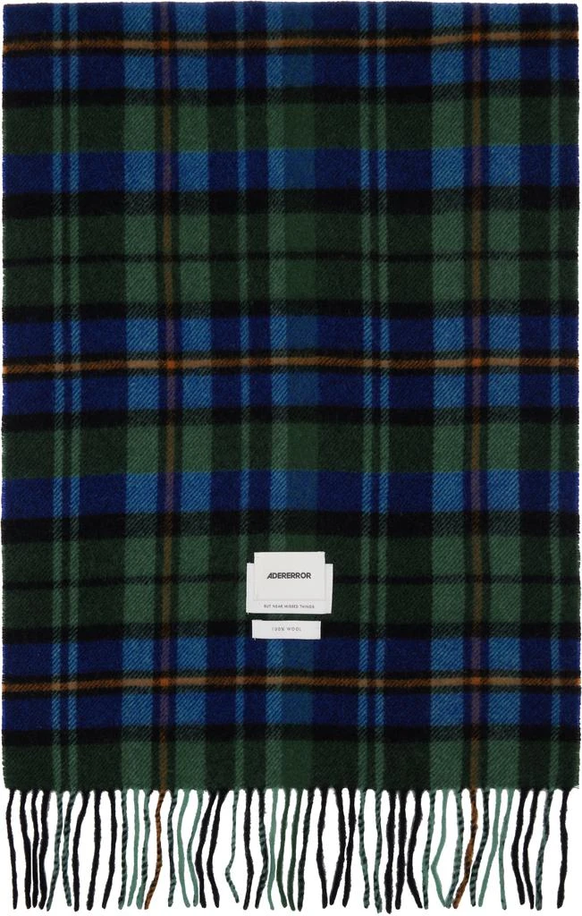 ADER error Green & Blue Plaid Scarf 2
