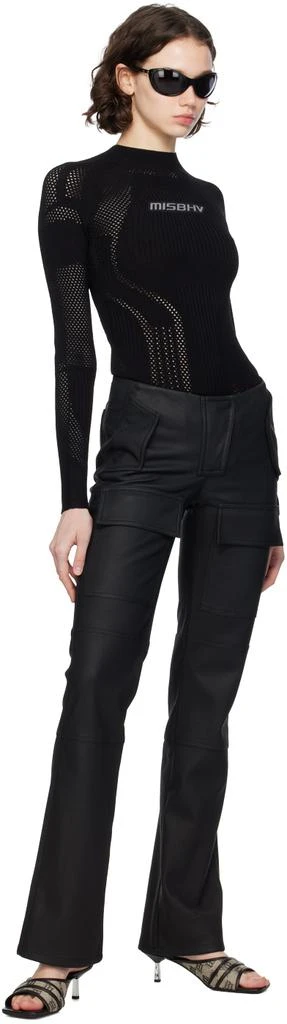 Misbhv Black Moto Faux-Leather Trousers 4