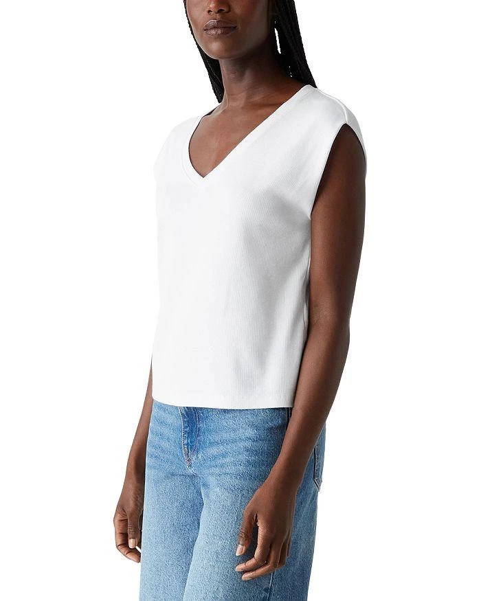 Michael Stars Tati V Neck Power Shoulder Top 3