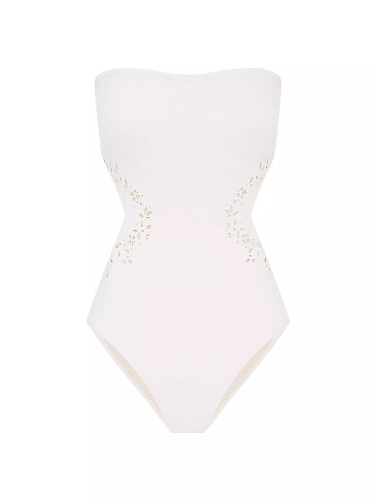 Peony Memoir Embroidered One-Piece Swimsuit