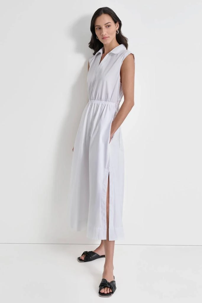 DKNY CUTOUT PINSTRIPED MIDI SHIRT DRESS 5