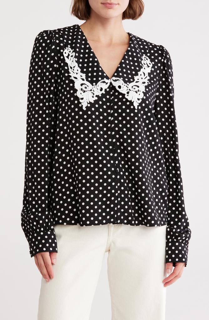 VERO MODA Louisa Lace Collar Long Sleeve Top