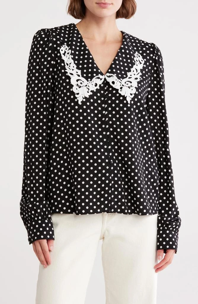 VERO MODA Louisa Lace Collar Long Sleeve Top 1
