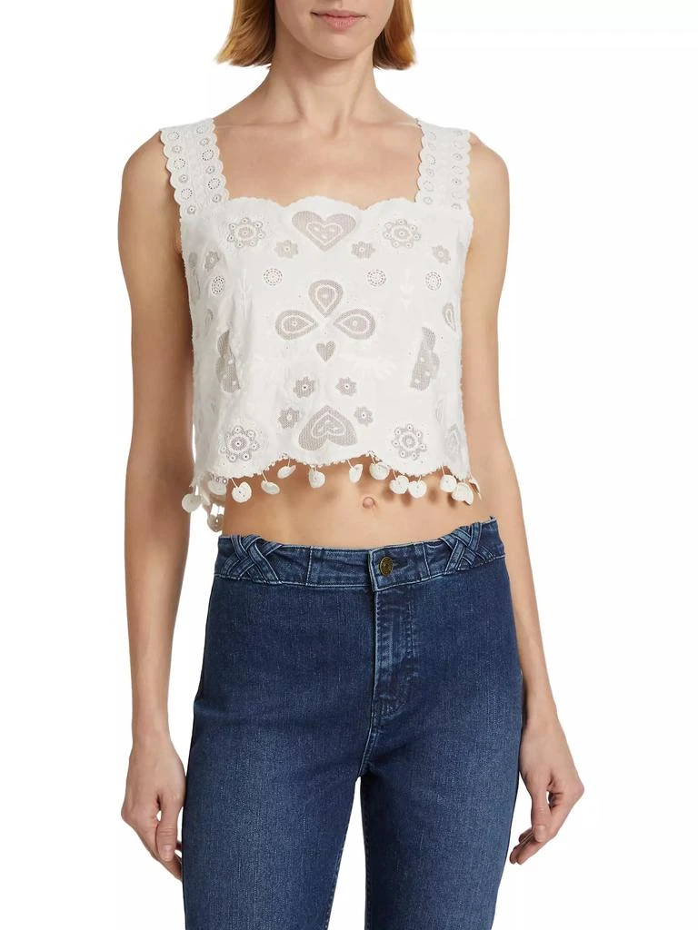 Sea Jeanetta Mesh Lace Crop Tank Top 3