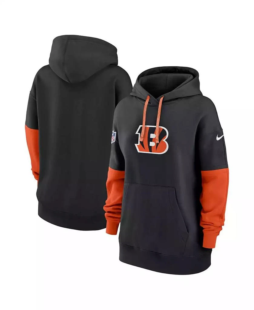 NIKE Women's Black Cincinnati Bengals 2024 Sideline Essential Fleece Pullover Hoodie 1