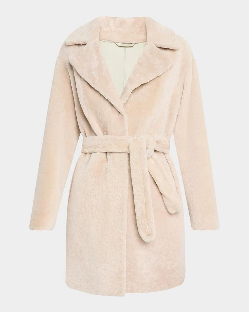 Gorski Reversible Lamb Shearling Belted Stroller Coat