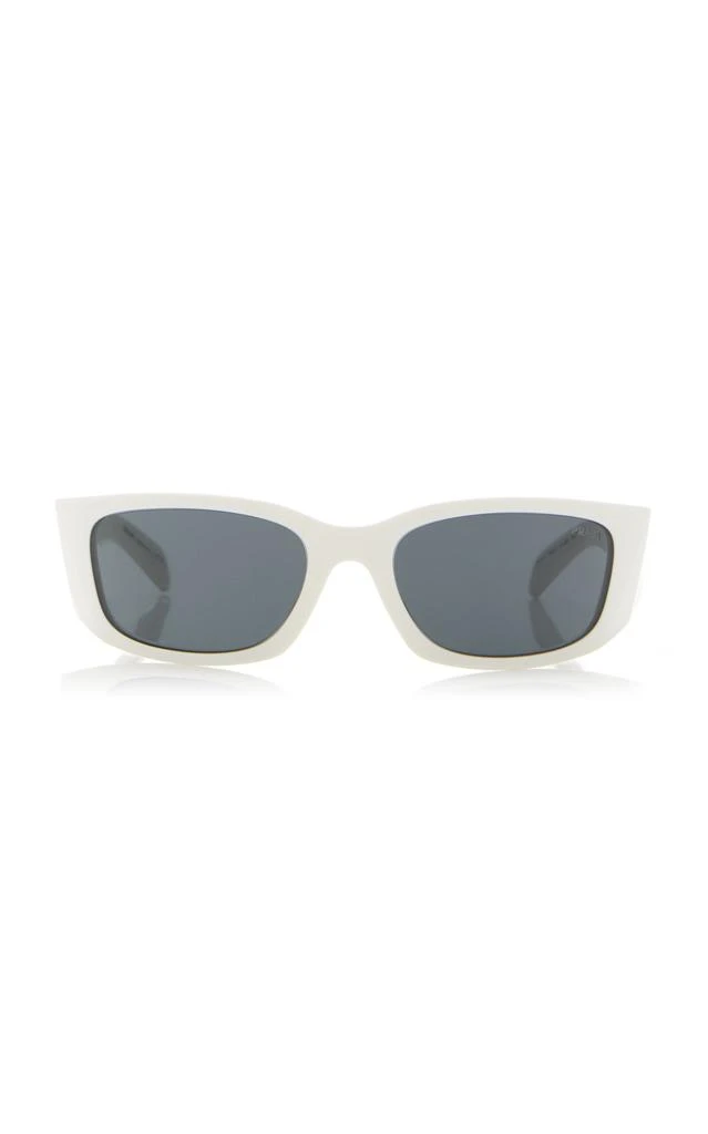 Prada Prada - Symbole Mask-Frame Acetate Sunglasses  - White - OS - Moda Operandi 1