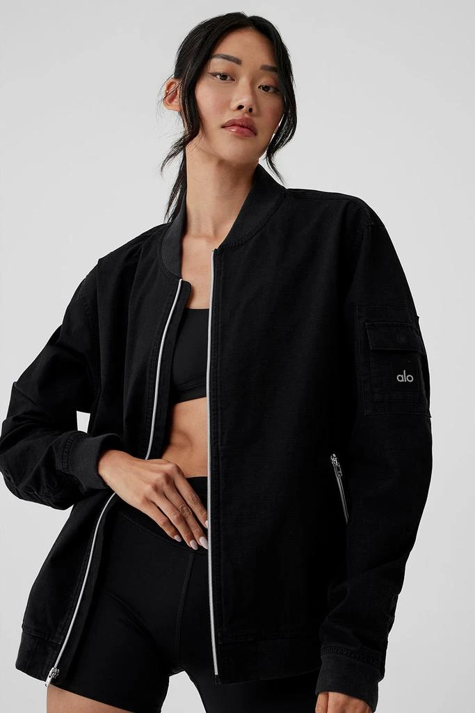 Alo Division Ripstop Bomber Jacket - Black 4