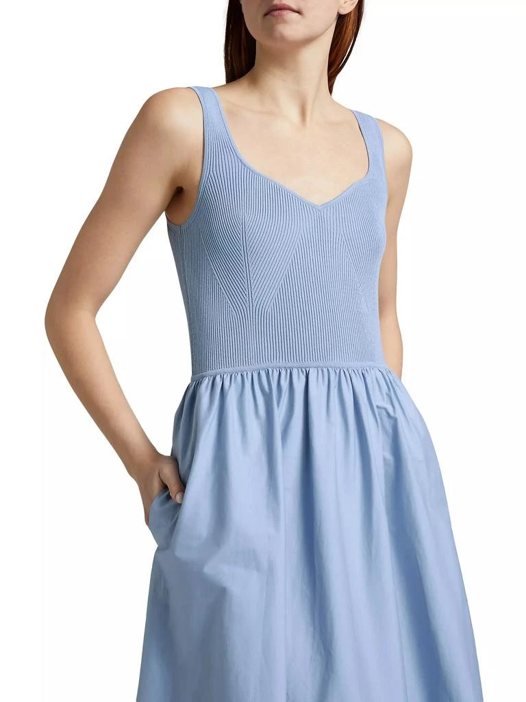 Tanya Taylor Josephina Mixed Media Tiered Midi-Dress 6