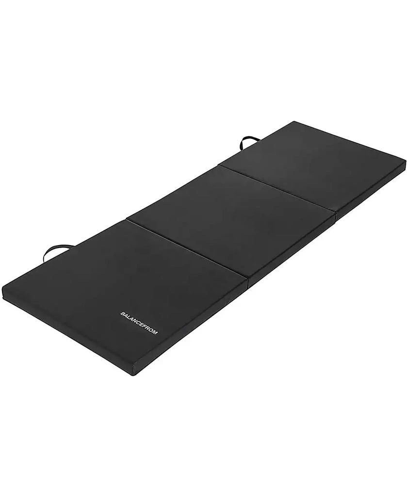 BalanceFrom Fitness GoGym 6x2ft Folding 3 Panel Exercise Mat with Handles, Black 2
