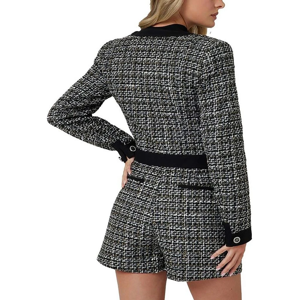 GUESS Womens Woven Tweed Collarless Blazer 2